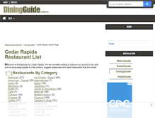 Tablet Screenshot of cedar.rapids.diningguide.com